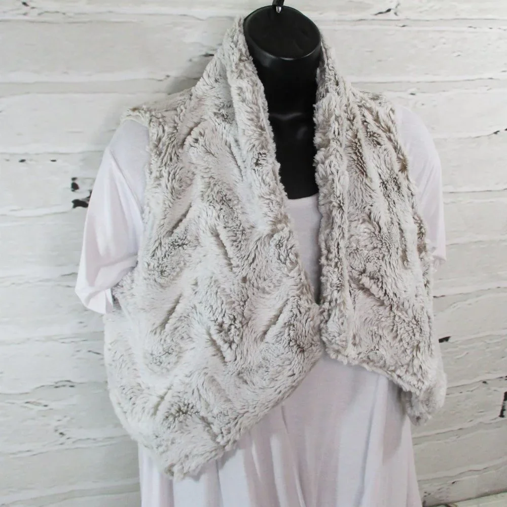 Rare Editions Big Girls Cropped Faux Fur Open Vest - Picture 2 of 8